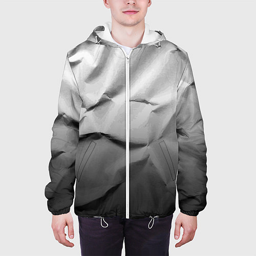 Мужская куртка Мятая бумага Текстура Crumpled Paper Texture / 3D-Белый – фото 3