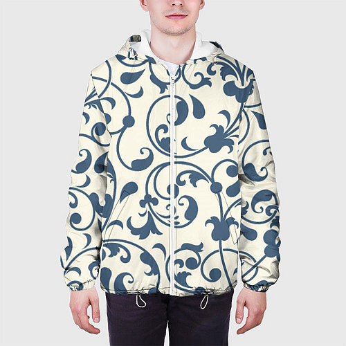 Мужская куртка Гжелевый вьюнок / 3D-Белый – фото 3
