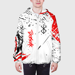 Куртка с капюшоном мужская Берсерк - Berserk logo elements, цвет: 3D-белый — фото 2