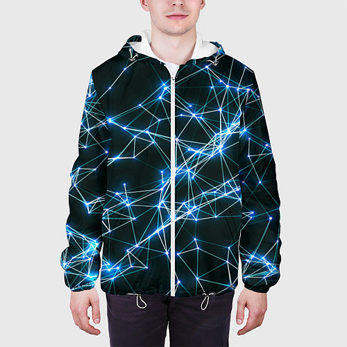 Мужская куртка Нейронная сеть - фон / 3D-Белый – фото 3
