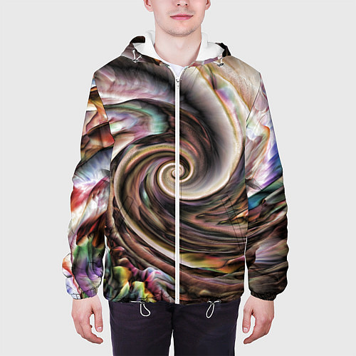 Мужская куртка Картина-абстракция Ураган / 3D-Белый – фото 3