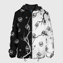Куртка с капюшоном мужская АРСЕНАЛ - Молнии Паттерн, цвет: 3D-черный