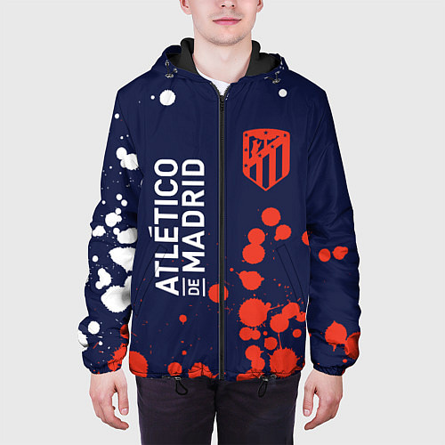 Мужская куртка ATLETICO MADRID Брызги / 3D-Черный – фото 3