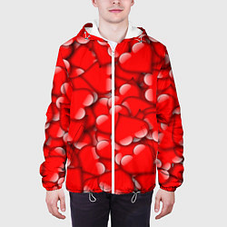 Куртка с капюшоном мужская LOVING HEARTS, цвет: 3D-белый — фото 2