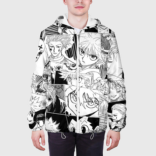 Мужская куртка Hunter x Hunter pattern / 3D-Белый – фото 3