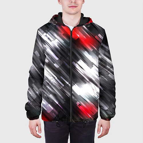 Мужская куртка NEON abstract pattern неоновая абстракция / 3D-Черный – фото 3