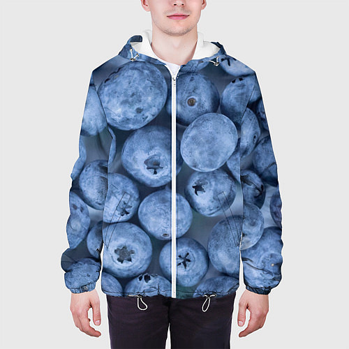 Мужская куртка Голубика - фон / 3D-Белый – фото 3