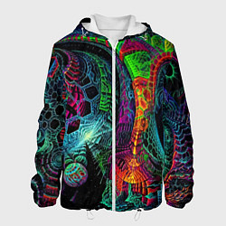 Куртка с капюшоном мужская Фантастическая авангардная композиция Абстракция F, цвет: 3D-белый