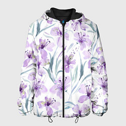 Мужская куртка Цветы Фиолетовые Нарисованные Акварелью