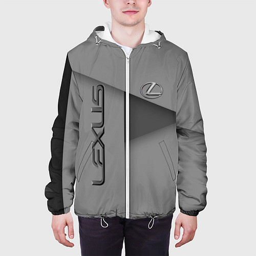 Мужская куртка Lexus - серая абстракция / 3D-Белый – фото 3