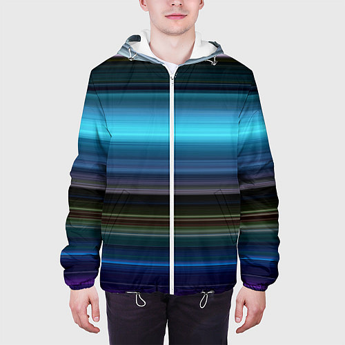 Мужская куртка Неоновые линии neon lines / 3D-Белый – фото 3