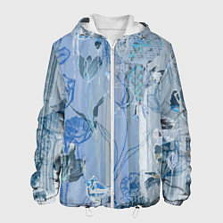 Куртка с капюшоном мужская Floral collage Растительный коллаж, цвет: 3D-белый
