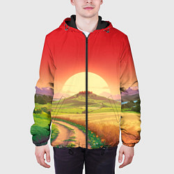 Куртка с капюшоном мужская Дорога к солнцу, цвет: 3D-черный — фото 2