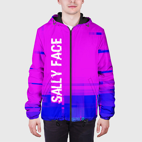 Мужская куртка Sally Face Glitch Text Effect / 3D-Черный – фото 3