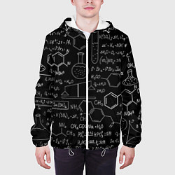 Куртка с капюшоном мужская Химия -формулы, цвет: 3D-белый — фото 2