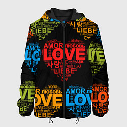 Куртка с капюшоном мужская Love, Amor, Любовь - Неон версия, цвет: 3D-черный