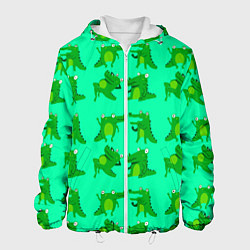 Куртка с капюшоном мужская FUNNY CROCODILES, цвет: 3D-белый