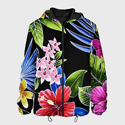 Куртка с капюшоном мужская Floral vanguard composition Летняя ночь Fashion tr, цвет: 3D-черный