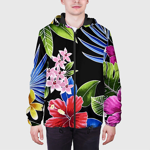 Мужская куртка Floral vanguard composition Летняя ночь Fashion tr / 3D-Черный – фото 3