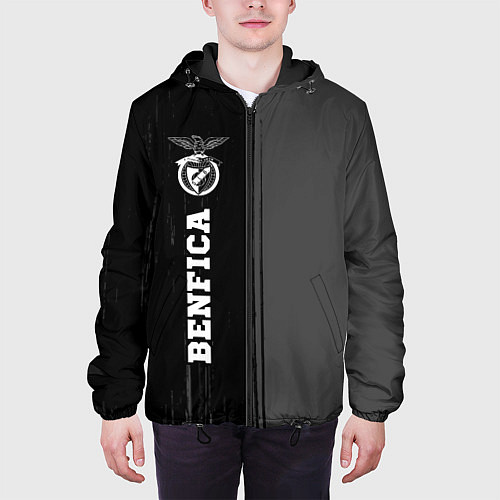 Мужская куртка Benfica Sport на темном фоне / 3D-Черный – фото 3