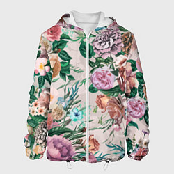 Куртка с капюшоном мужская Color floral pattern Expressionism Summer, цвет: 3D-белый