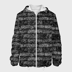 Куртка с капюшоном мужская Стена из черного кирпича Лофт, цвет: 3D-белый