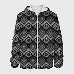 Мужская куртка Черно-белый геометрический современный узор арт де