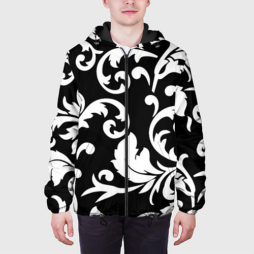 Мужская куртка Minimalist floral pattern / 3D-Черный – фото 3