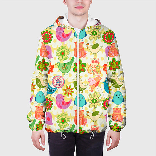 Мужская куртка COLORFUL BIRDS / 3D-Белый – фото 3