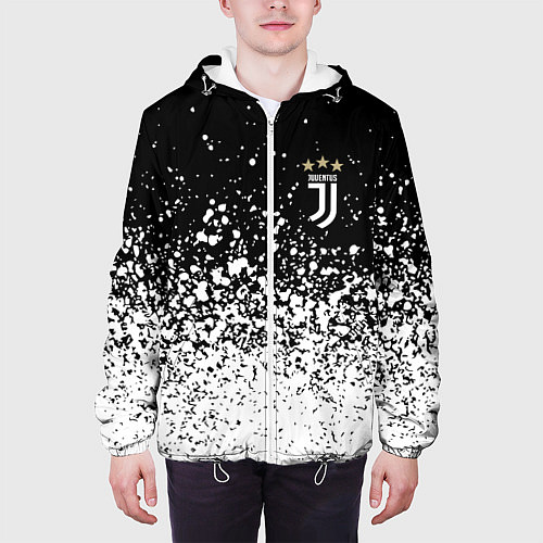 Мужская куртка Juventus fc брызги краски / 3D-Белый – фото 3