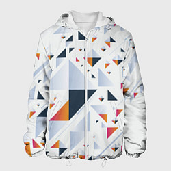 Куртка с капюшоном мужская Абстрактные Треугольные Формы, цвет: 3D-белый