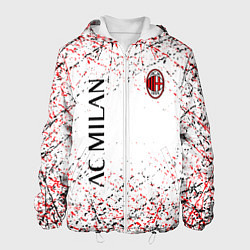 Куртка с капюшоном мужская Ac milan logo, цвет: 3D-белый