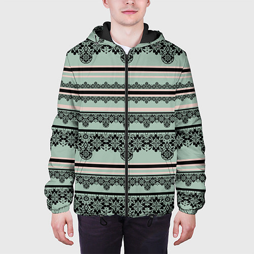 Мужская куртка Black lace черное кружево / 3D-Черный – фото 3