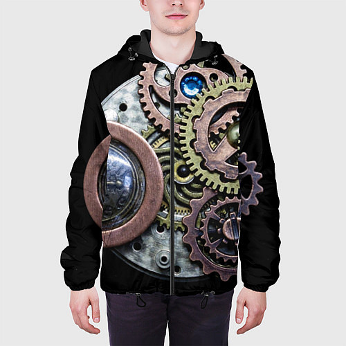 Мужская куртка Mechanism of gears in Steampunk style / 3D-Черный – фото 3