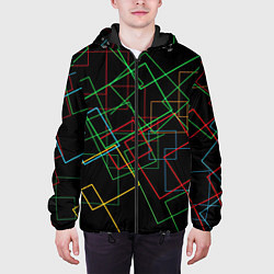 Куртка с капюшоном мужская Ночной неон, цвет: 3D-черный — фото 2