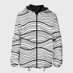 Куртка с капюшоном мужская Линии Морских Волн, цвет: 3D-черный