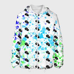Куртка с капюшоном мужская Сообщения с брызгами красок, цвет: 3D-белый