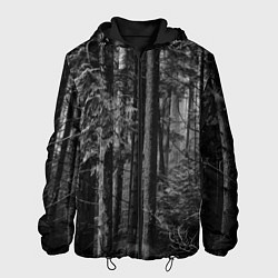 Куртка с капюшоном мужская Темный жуткий лес, цвет: 3D-черный