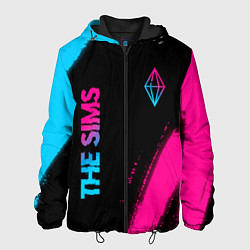 Куртка с капюшоном мужская The Sims Neon Gradient, цвет: 3D-черный