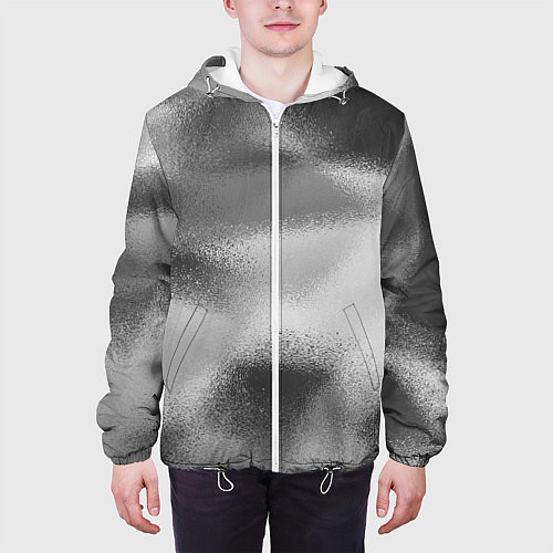 Мужская куртка В серых тонах абстрактный узор gray abstract patte / 3D-Белый – фото 3