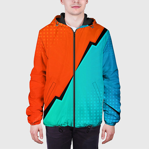 Мужская куртка Геометрическая композиция Fashion trend / 3D-Черный – фото 3