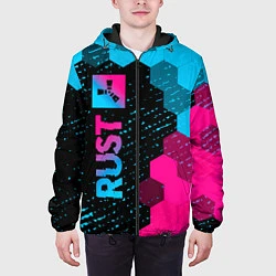 Куртка с капюшоном мужская Rust Neon Gradient, цвет: 3D-черный — фото 2