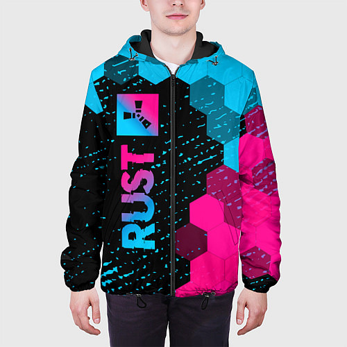 Мужская куртка Rust Neon Gradient / 3D-Черный – фото 3