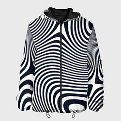 Куртка с капюшоном мужская Гипнотические волны, цвет: 3D-черный