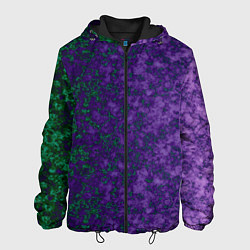 Куртка с капюшоном мужская Marble texture purple green color, цвет: 3D-черный