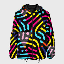 Куртка с капюшоном мужская Красочный авангардный паттерн, цвет: 3D-черный