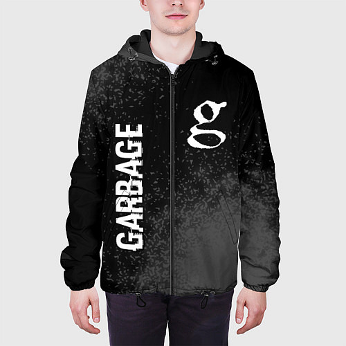 Мужская куртка Garbage Glitch на темном фоне / 3D-Черный – фото 3