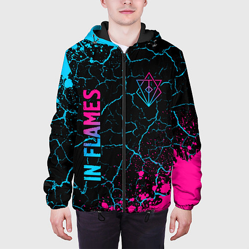 Мужская куртка In Flames Neon Gradient / 3D-Черный – фото 3