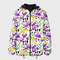 Куртка с капюшоном мужская Разноцветные цифры и алфавит school, цвет: 3D-черный