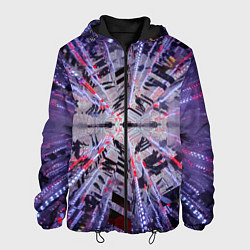 Мужская куртка Неоновый абстрактный коридор - Фиолетовый